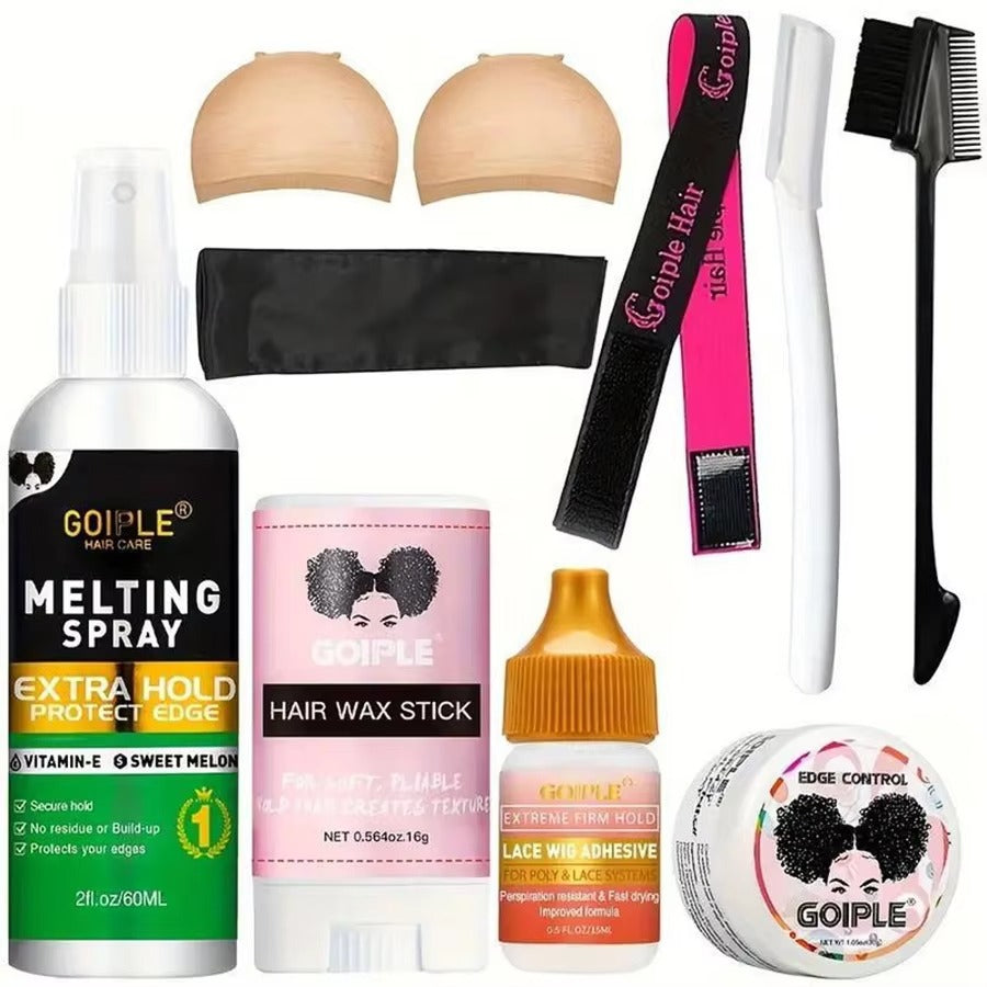 Goiple Lace Wig Styling Kit | Melting Spray & Edge Control Gel