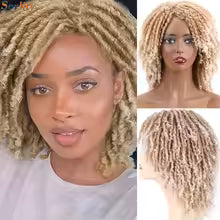 Blonde Afro Crochet Dreadlock Wig – Faux Locs Braided Full Wig