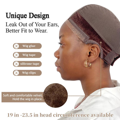 Wig Cap with Grip Band & Transparent Lace | Non-Slip Full Cap (60 characters)