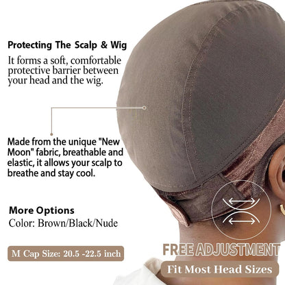 Wig Cap with Grip Band & Transparent Lace | Non-Slip Full Cap (60 characters)