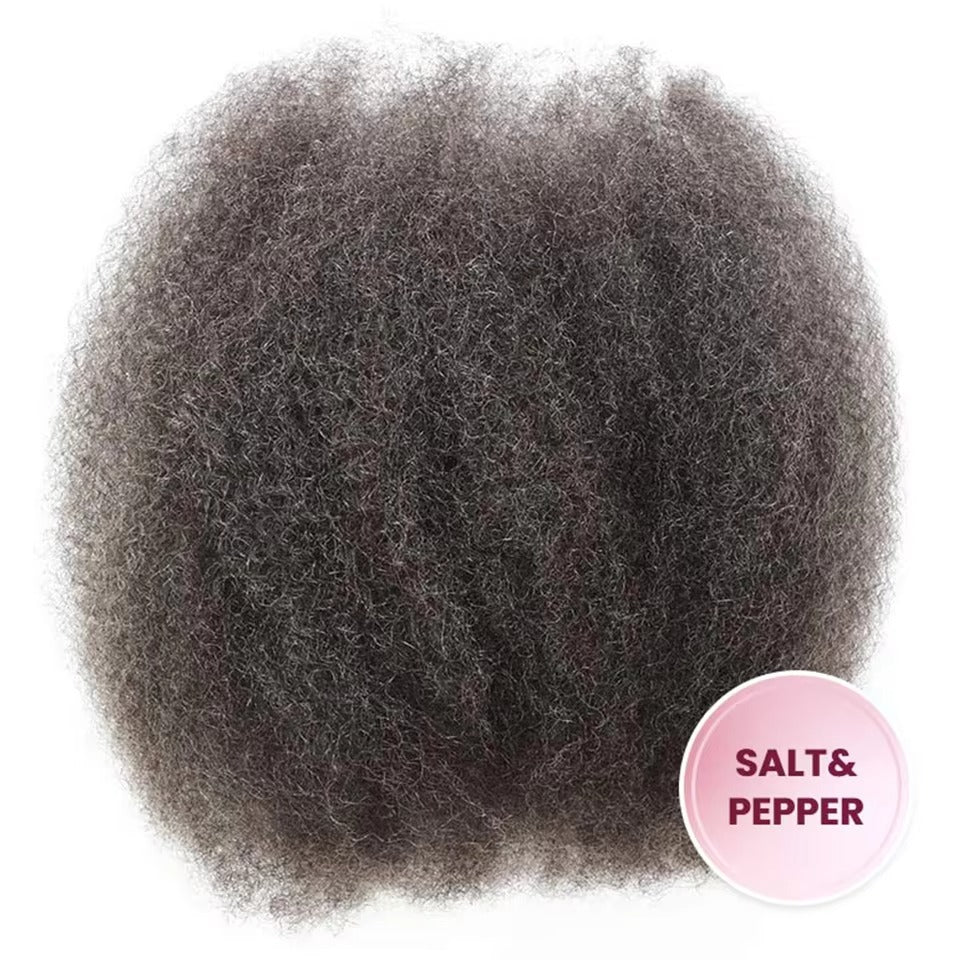 Salt and Pepper Afro Kinky Bulk Hair for Dreadlocks | Remy