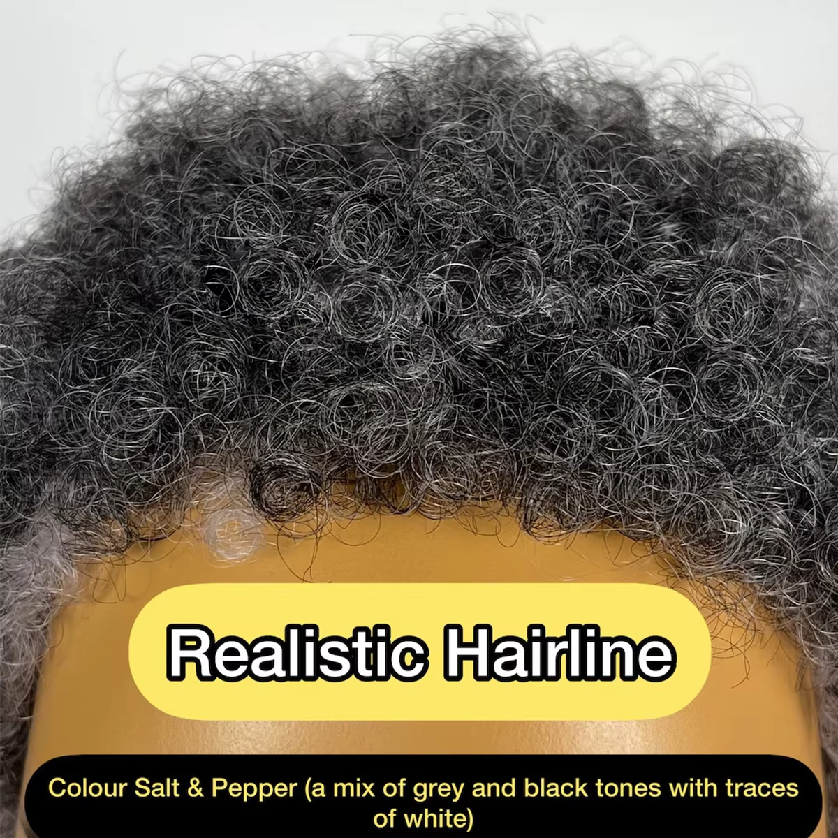 4" Short Grey Afro Wig – Glueless Kinky Curly Synthetic Wig