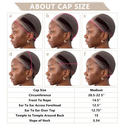 Wig Cap with Grip Band & Transparent Lace | Non-Slip Full Cap (60 characters)
