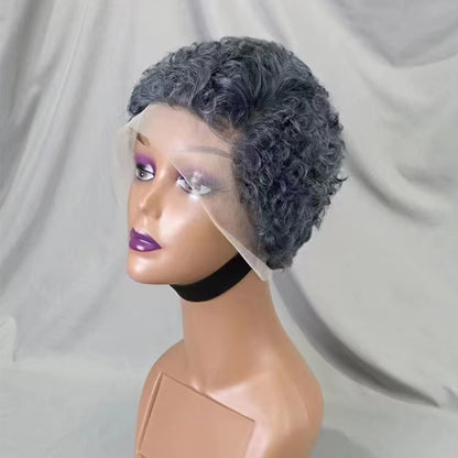 Short Pixie Cut Curly Human Hair Wig | 13x4 Lace Frontal