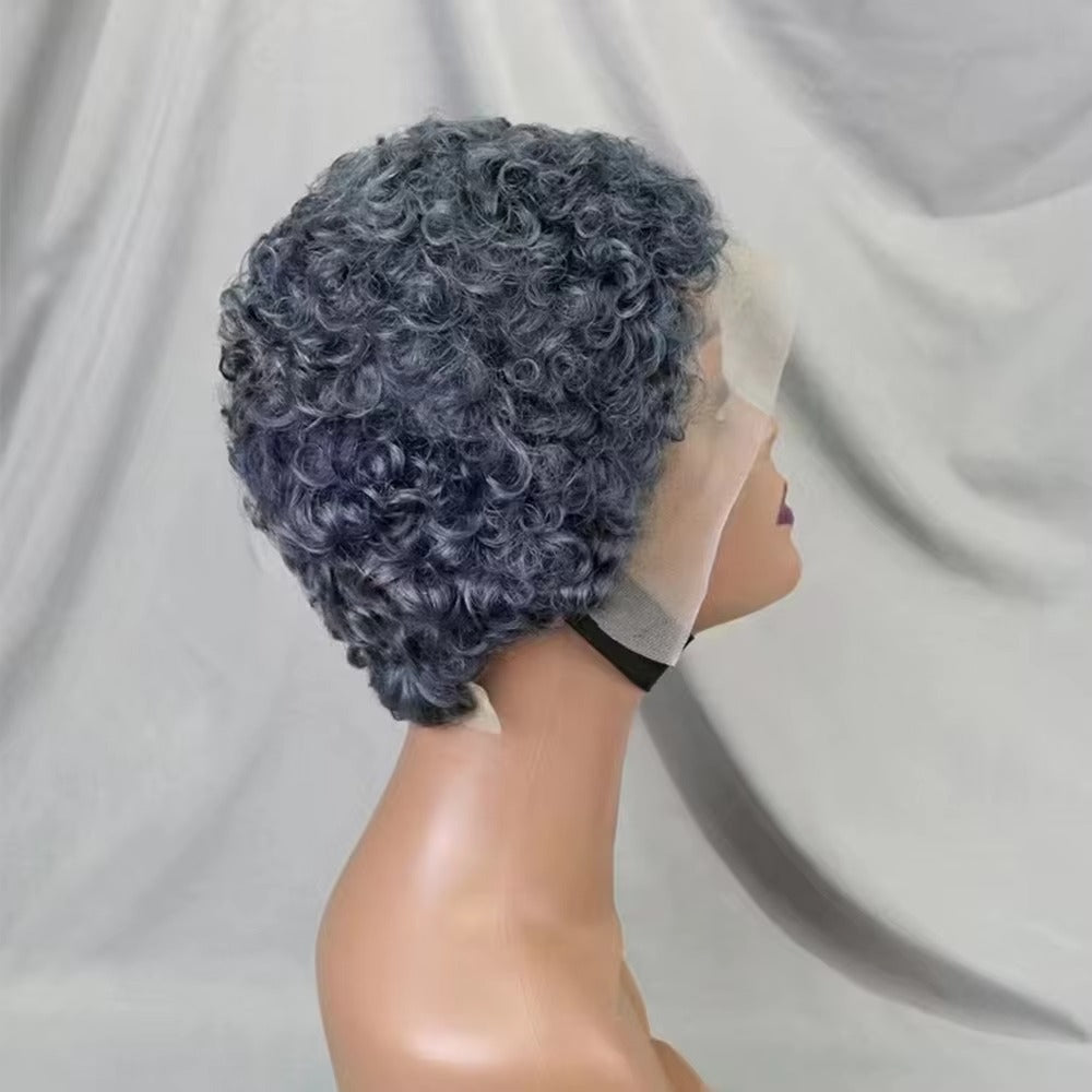 Short Pixie Cut Curly Human Hair Wig | 13x4 Lace Frontal