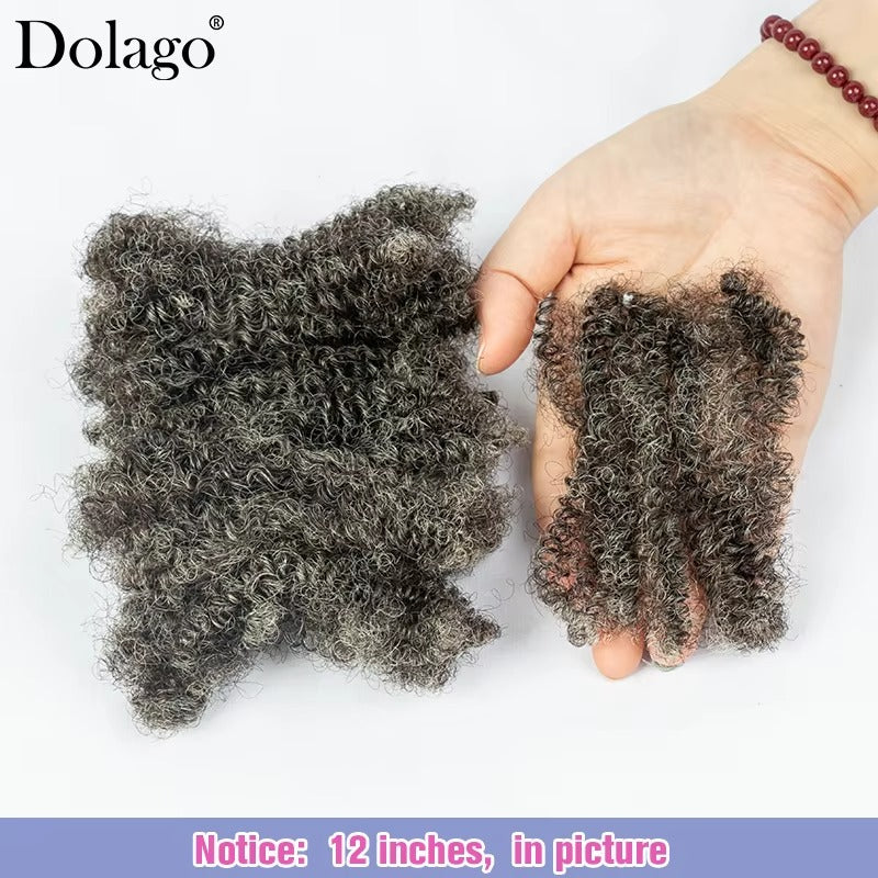 Salt and Pepper 4C Afro Kinky Curly Bulk Hair for Braiding