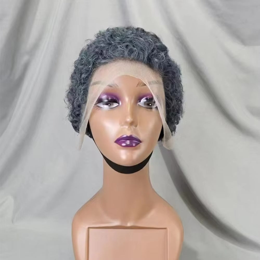 Short Pixie Cut Curly Human Hair Wig | 13x4 Lace Frontal