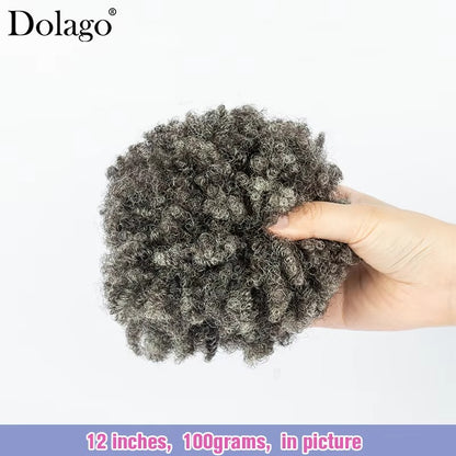 Salt and Pepper 4C Afro Kinky Curly Bulk Hair for Braiding