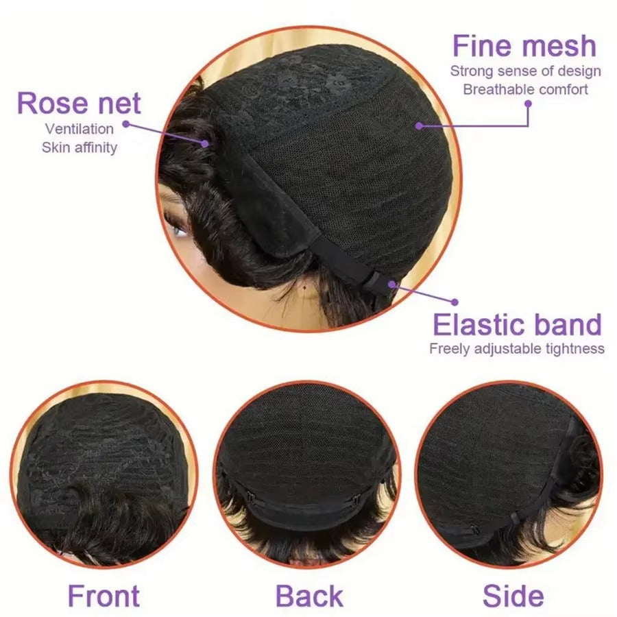 Salt and Pepper Short Curly Human Hair Wig – Afro Kinky Pixie Cut