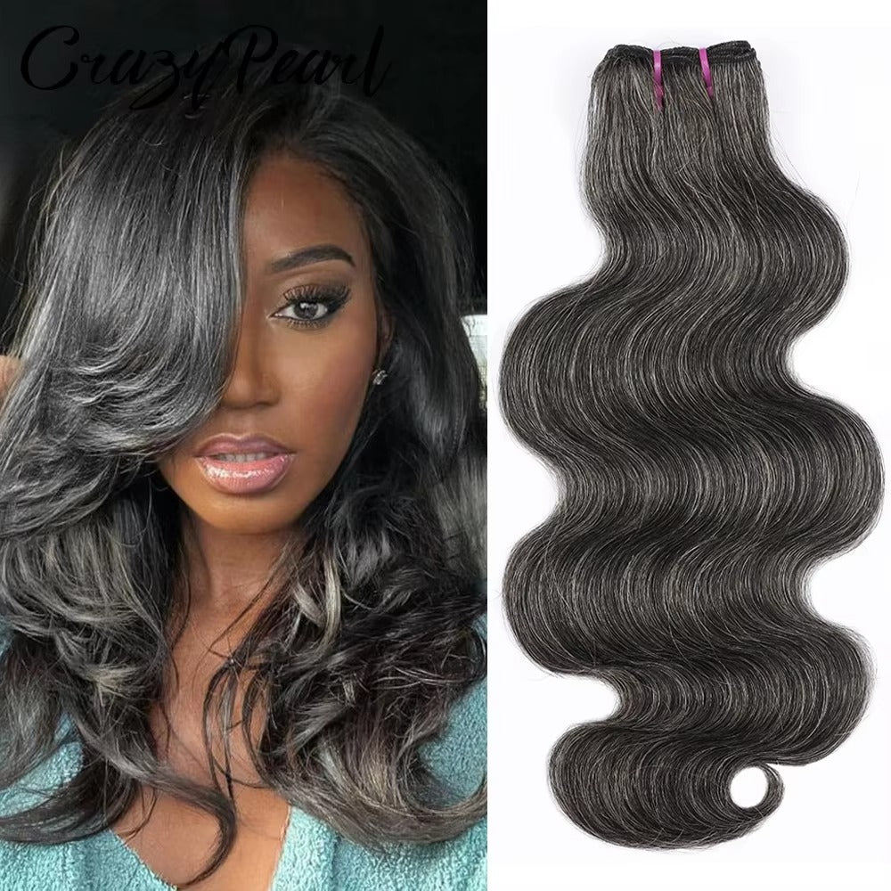 P1B Grey Body Wave Hair Bundles | Salt and Pepper Human Hair