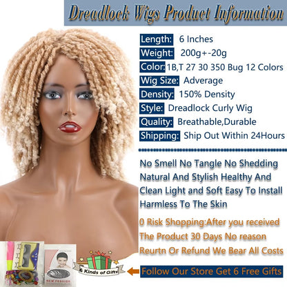 Blonde Afro Crochet Dreadlock Wig – Faux Locs Braided Full Wig