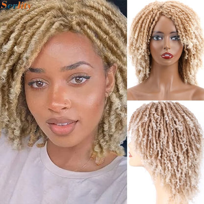 Blonde Afro Crochet Dreadlock Wig – Faux Locs Braided Full Wig