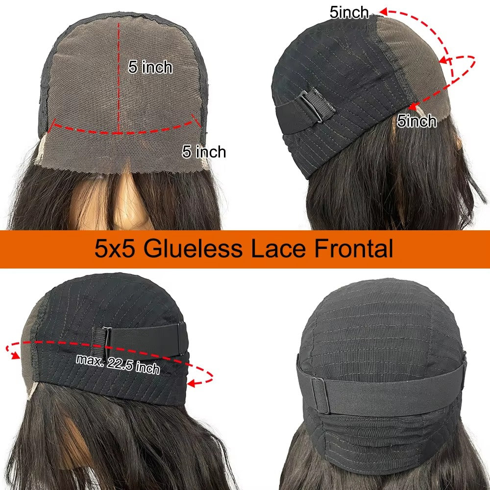 Salt & Pepper Straight Human Hair Wig | 5x5 Glueless Pre-Cut Lace