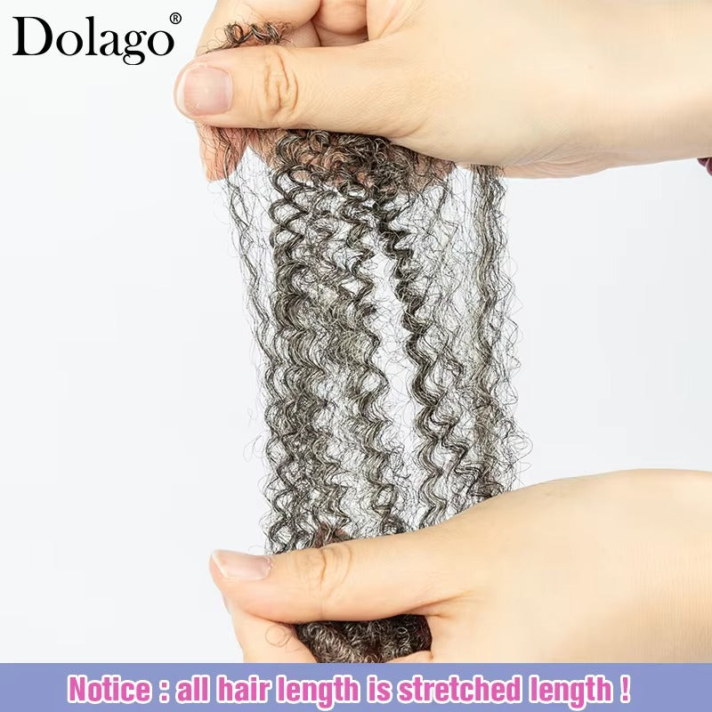 Salt and Pepper 4C Afro Kinky Curly Bulk Hair for Braiding