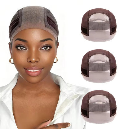Wig Cap with Grip Band & Transparent Lace | Non-Slip Full Cap (60 characters)