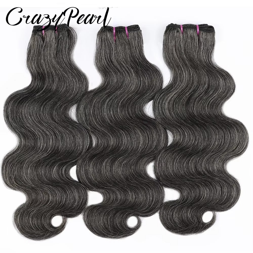 P1B Grey Body Wave Hair Bundles | Salt and Pepper Human Hair