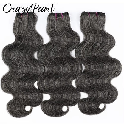 P1B Grey Body Wave Hair Bundles | Salt and Pepper Human Hair