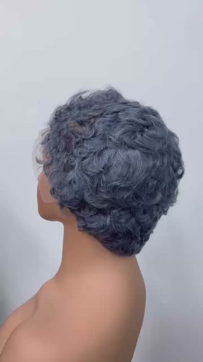 Short Pixie Cut Curly Human Hair Wig | 13x4 Lace Frontal